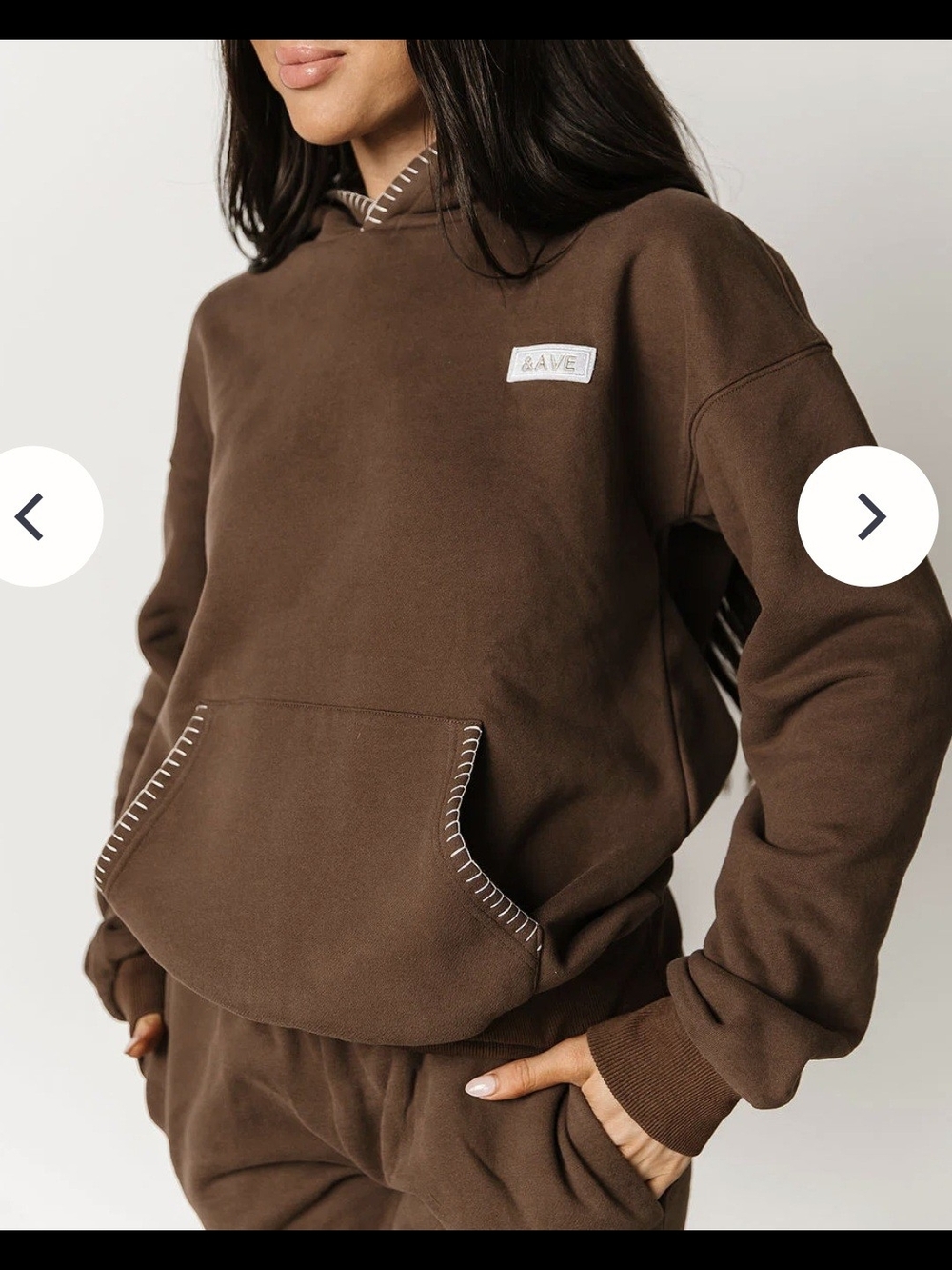 AMPERSAND AVE - Sweetly Stitched Coffee - Hoodie - Picture 2 of 6